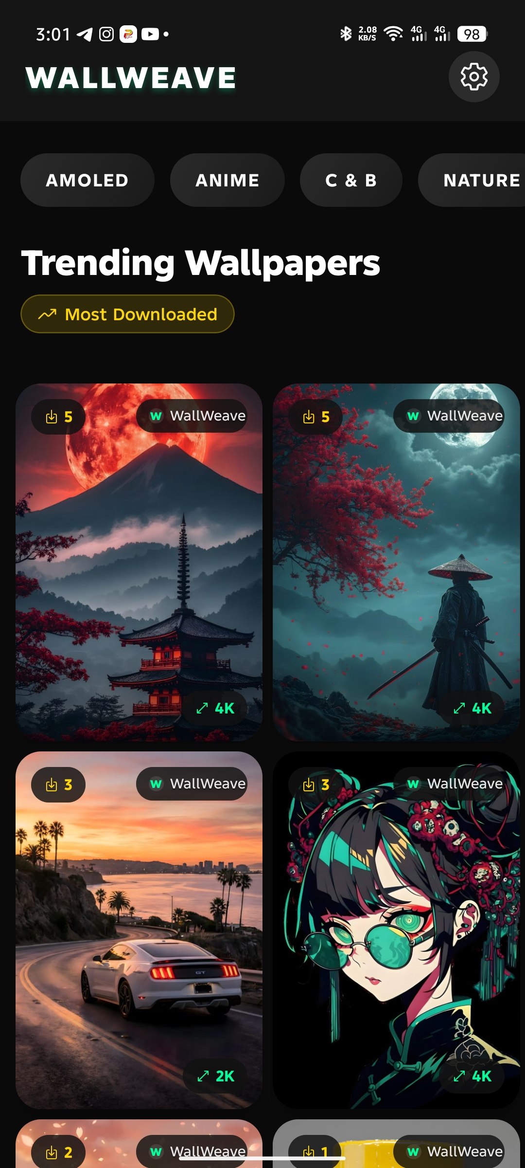 WallWeave Home Screen